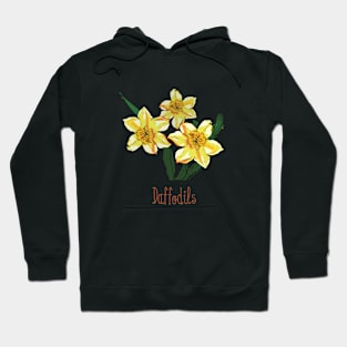 Beautiful Daffodils Vintage Flowers Hand-painted Hoodie